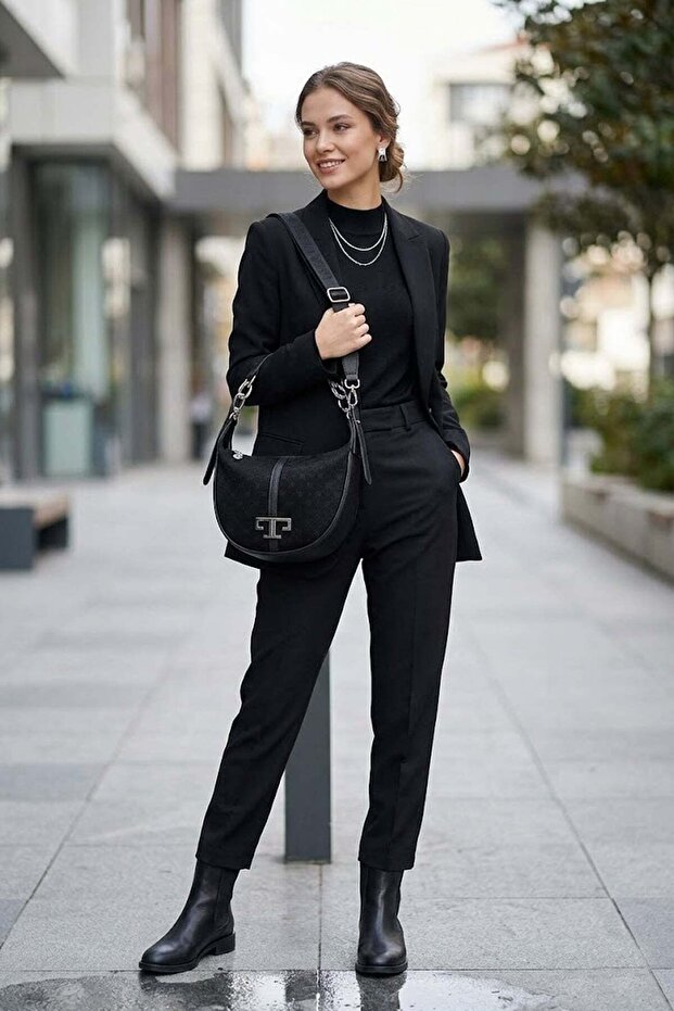 Sp1270-M158 Women Shoulder Bag Black