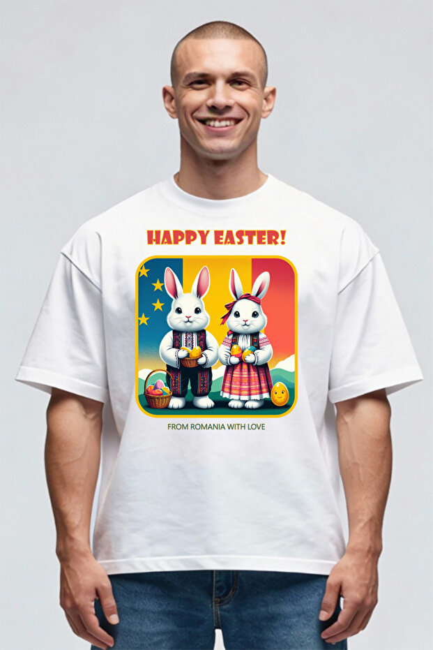 Tricou Oversize - Happy Easter From Romania