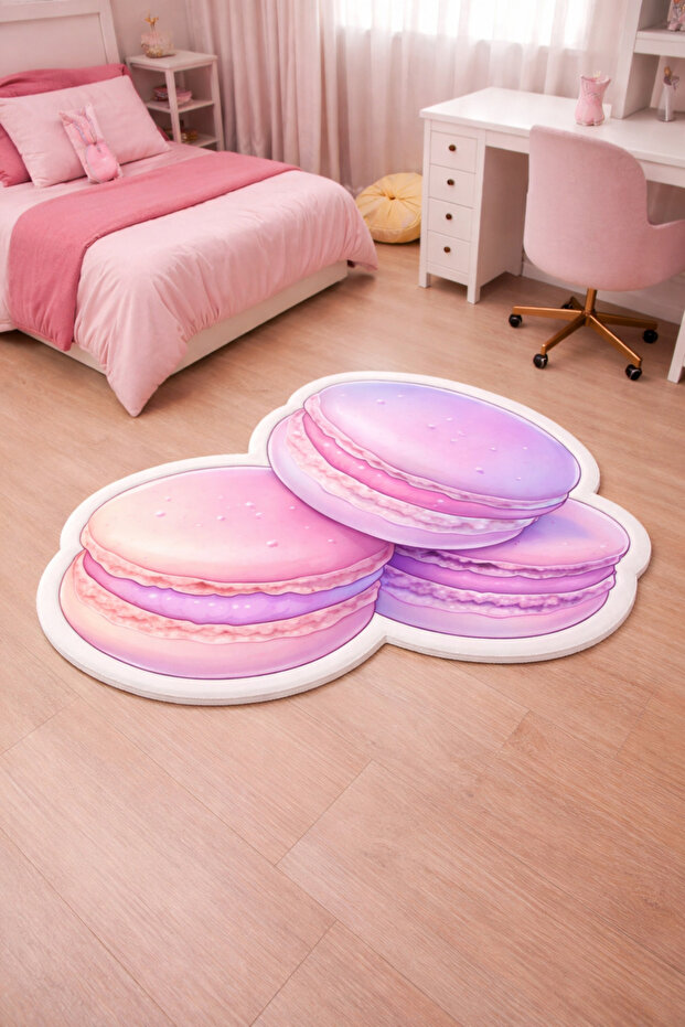 Non-Slip Sole Asymmetrical Pattern Machine Made Washable Young Girl's Room Rug 140X200