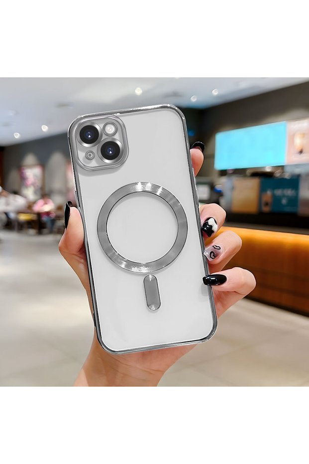 حافظة هاتف لاسلكية من السيليكون الناعم الشفاف متوافقة مع هاتف iPhone 14 Plus