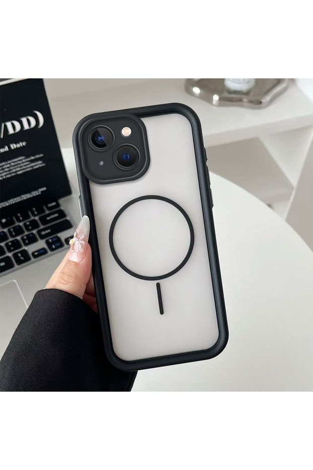iPhone 15 Compatible Transparent Magsafe Wireless Corner Silicone Phone Case