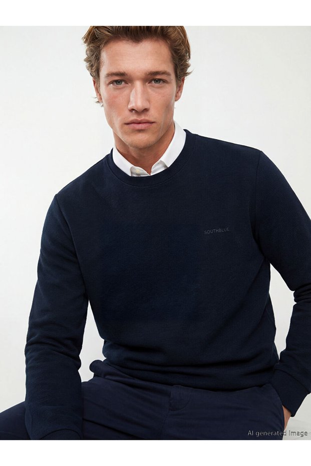Esvab • Modern & Distinctive Zero Roba Collar Embroidered Men's Sweatshirt