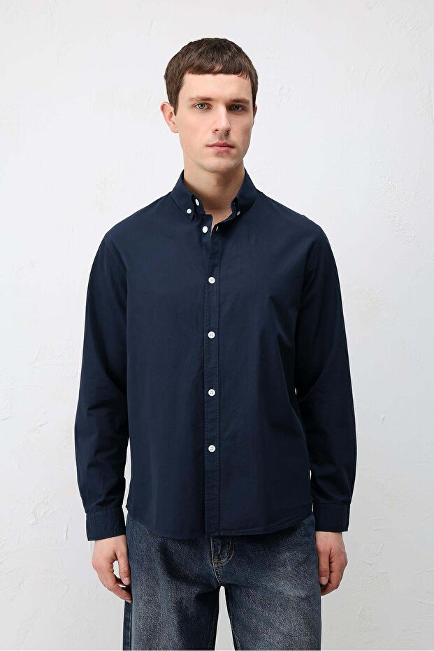 Navy Blue Relax Fit Men's Shirt