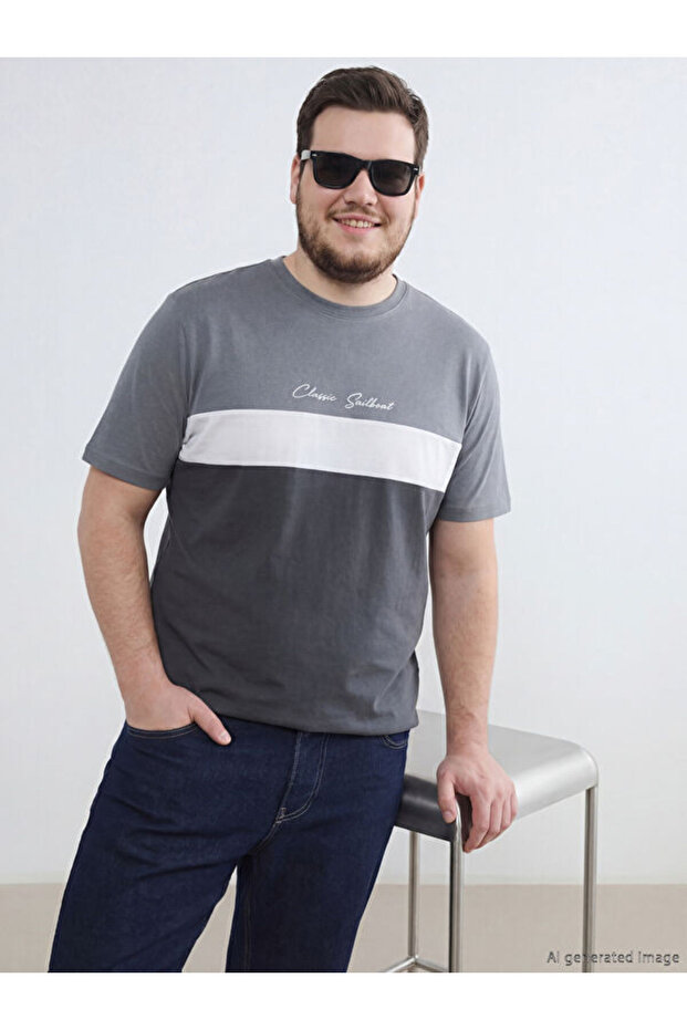 I Zero Roba Collar Color Block Combed Cotton Men's T-Shirt from Freezen Store