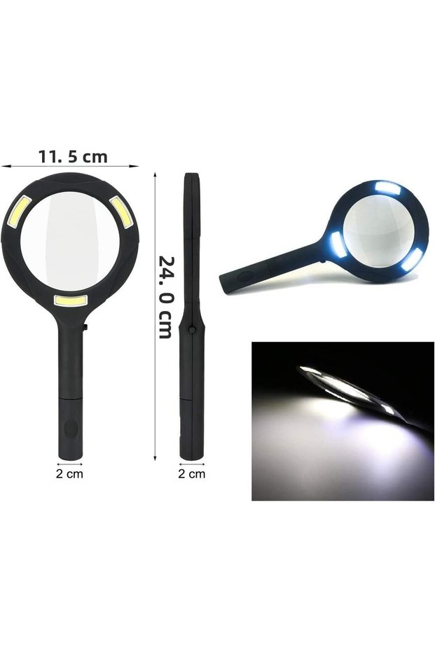 3 Led Illuminated Hand Magnifier 250 Lumen White Light Magnifier 3X Zoom Repairman Magnifier with Cob Led