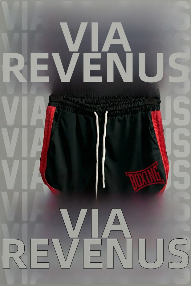 Boxing Lettering Printed with Side Strips Piped Detail Women's Sports Running and Fitness Shorts