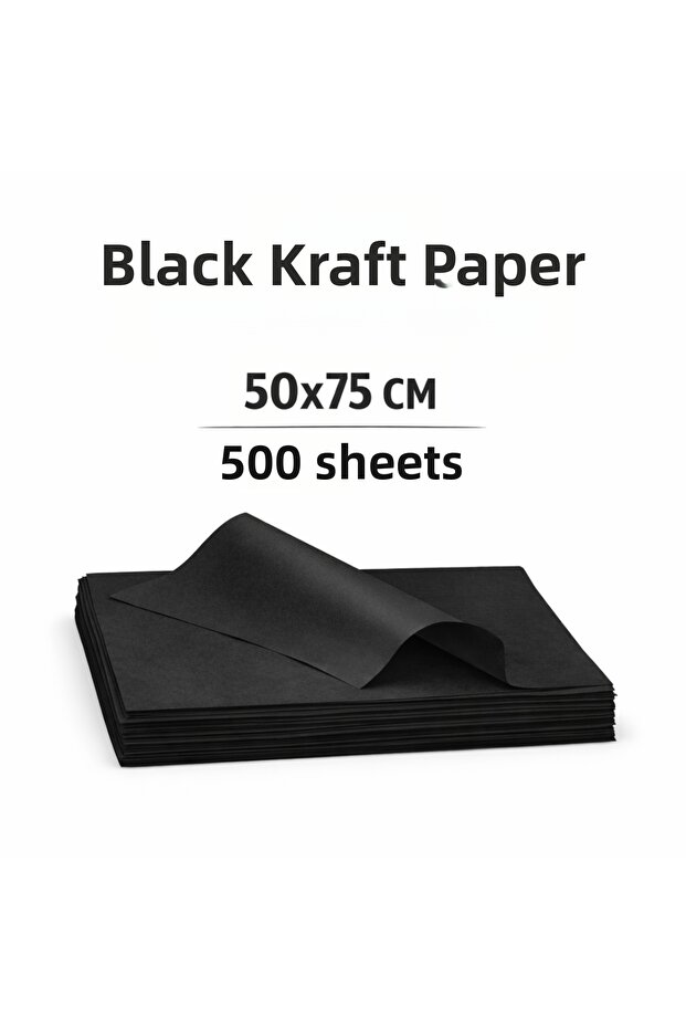 Black Plush Paper - 500 Pieces, 50X75 cm