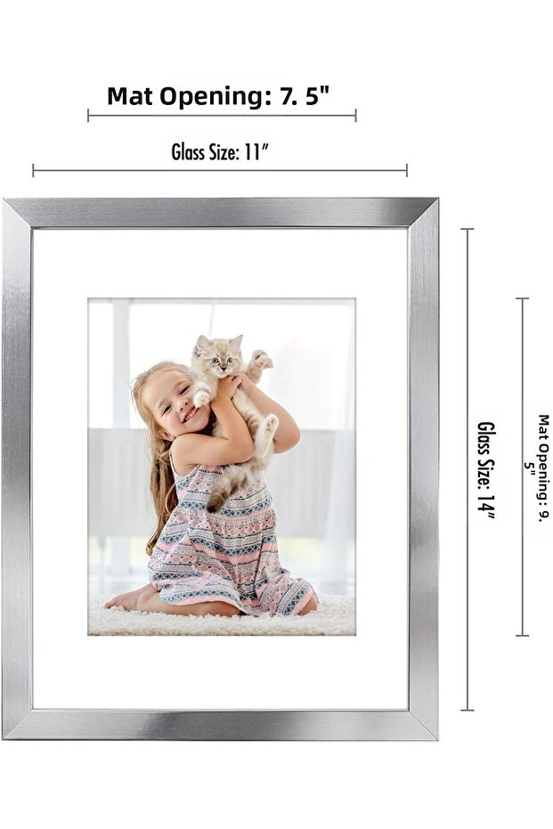 Silver 28X35 cm Glossy Glass Frame