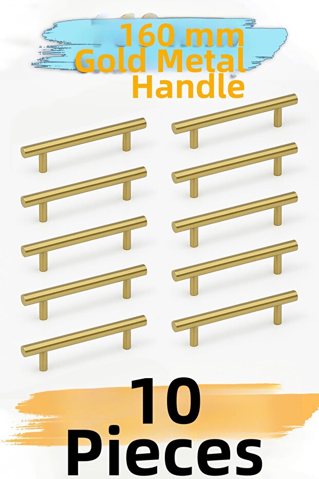 Gold Gold 160 mm Metal Furniture Handle Kitchen Drawer Cupboard Cabinet Door Handles Handle