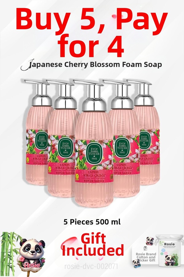 Japanese Cherry Blossom Foam Soap 500 ml Buy 5 Pay 4 and Rosie Cotton