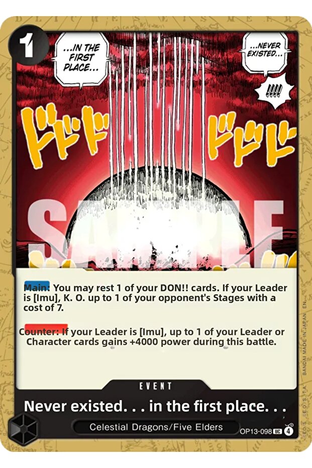 One Piece Never Existed... in the First Place... Op13-098 Licensed Game Card (En)
