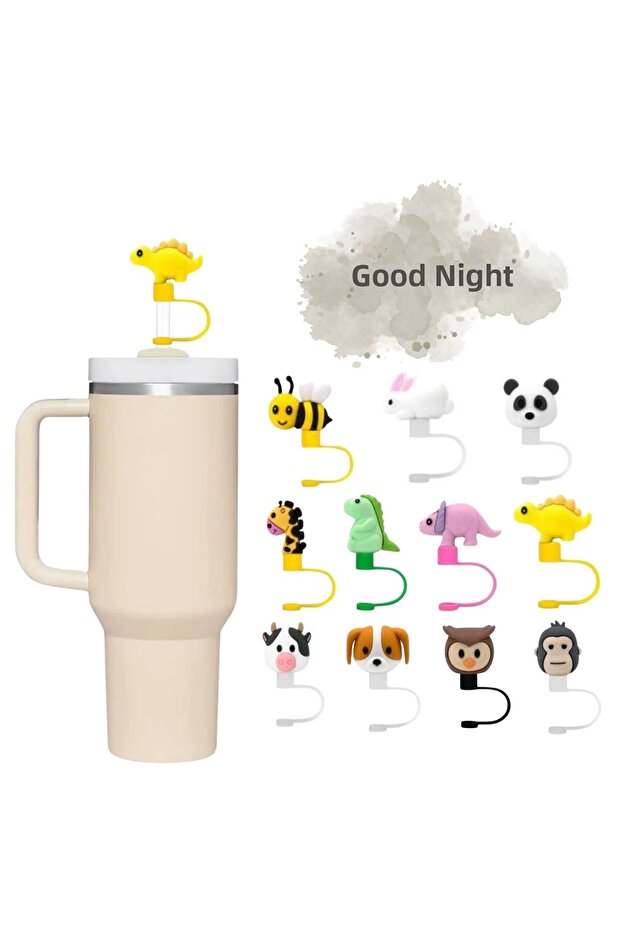Pipette Stopper Thermos Compatible Animal Three-Dimensional Yellow Dinosaur