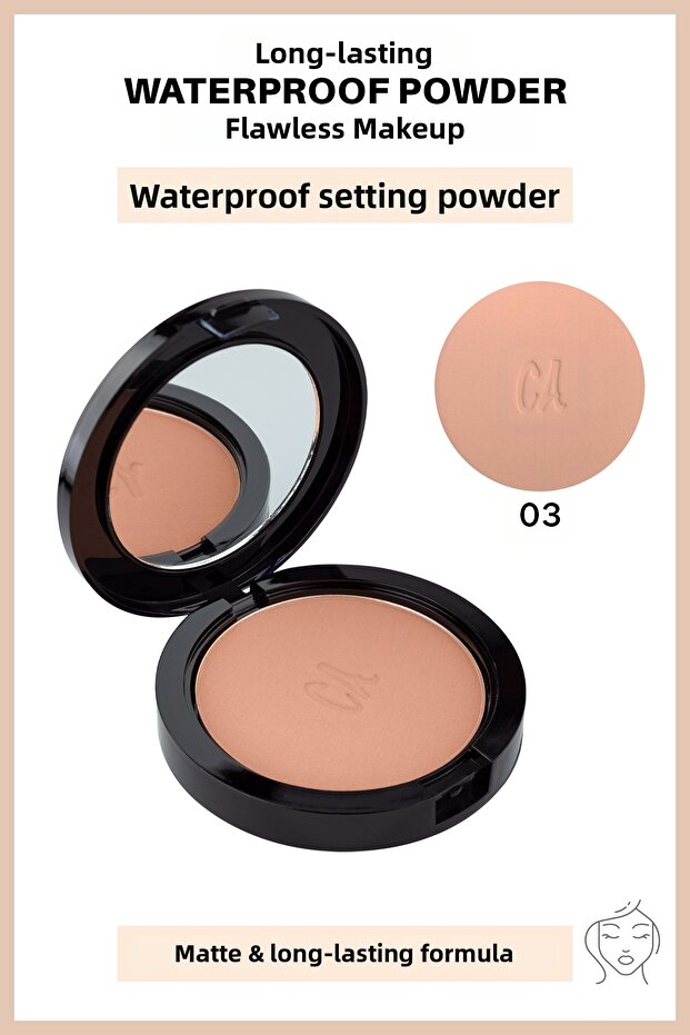 Long Fixing Waterproof Powder Flawless Make up Waterproof Powder No:03