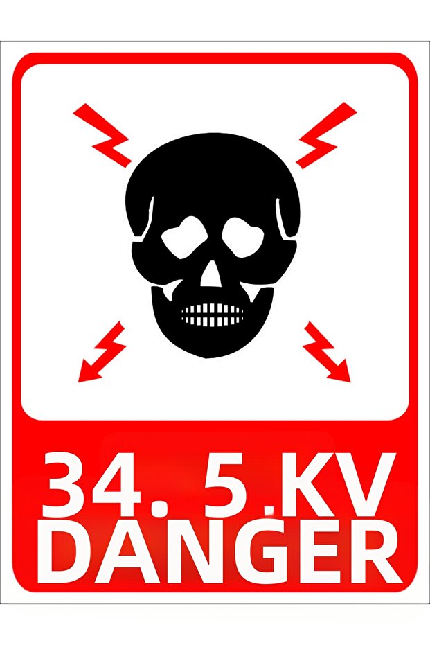 34.5 Kv Danger Warning Sign 20X30 cm Forex