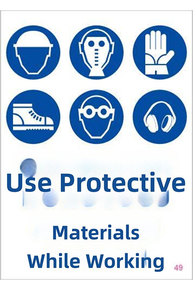 استخدم علامة التحذير الخاصة بالمادة الواقية 25x35 الرمز:49 - 1