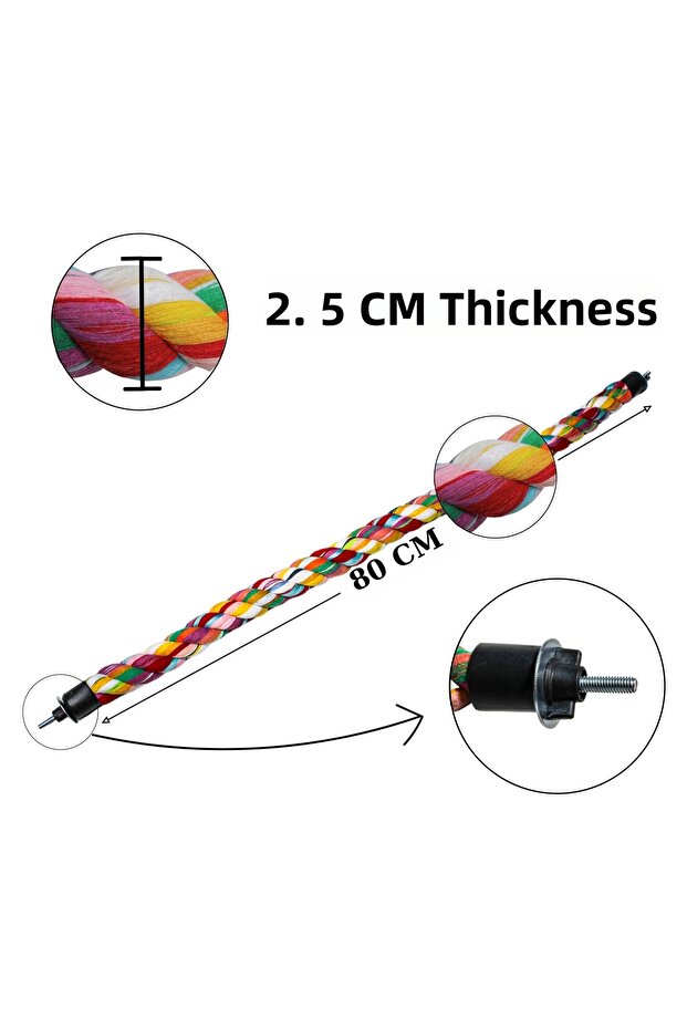 حامل حبال طبيعي قابل للتشكيل بطول 80 سم - 2