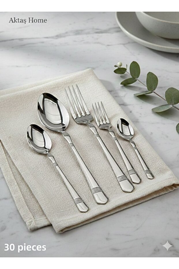 Premium 30 Piece Stainless Steel Cutlery Set 18/10 304