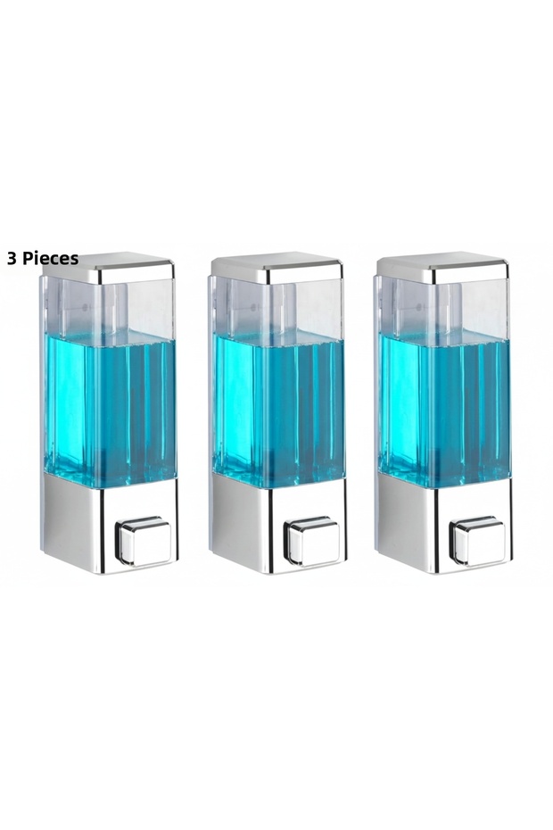 Wall Mounted Manual Liquid Soap Dispenser 3 Pcs Adhesive and Screw-On Non-Spill Soap Dispenser 350 ml V-1