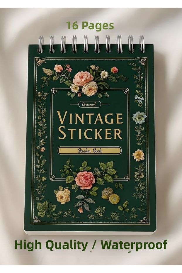 16 Pages Vintage Sticker Book, Scrapbook | Agenda | Journal Sb0002