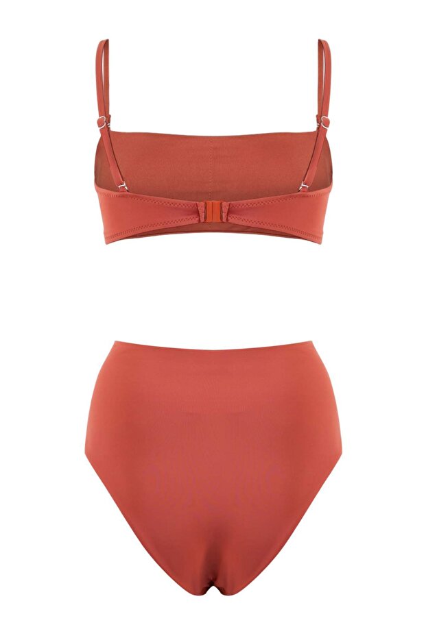 Kiremit Kaplı Hipster Klora&Suya Dayanıklı Uzun Ömürlü LYCRA® XTRA LIFE Bikini Takımı TBESS26BT00055 - 6
