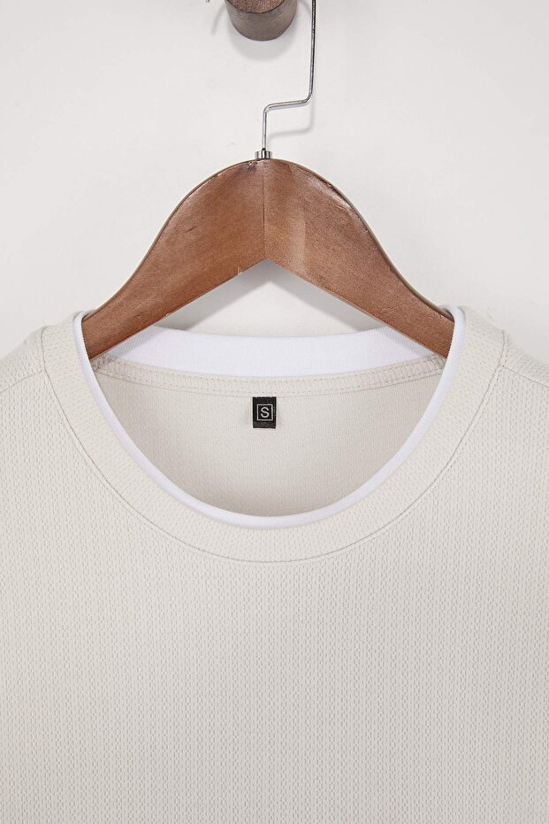 Taş Oversize/Geniş Kesim Dokulu T-Shirt TMNSS26TS00017 - 5