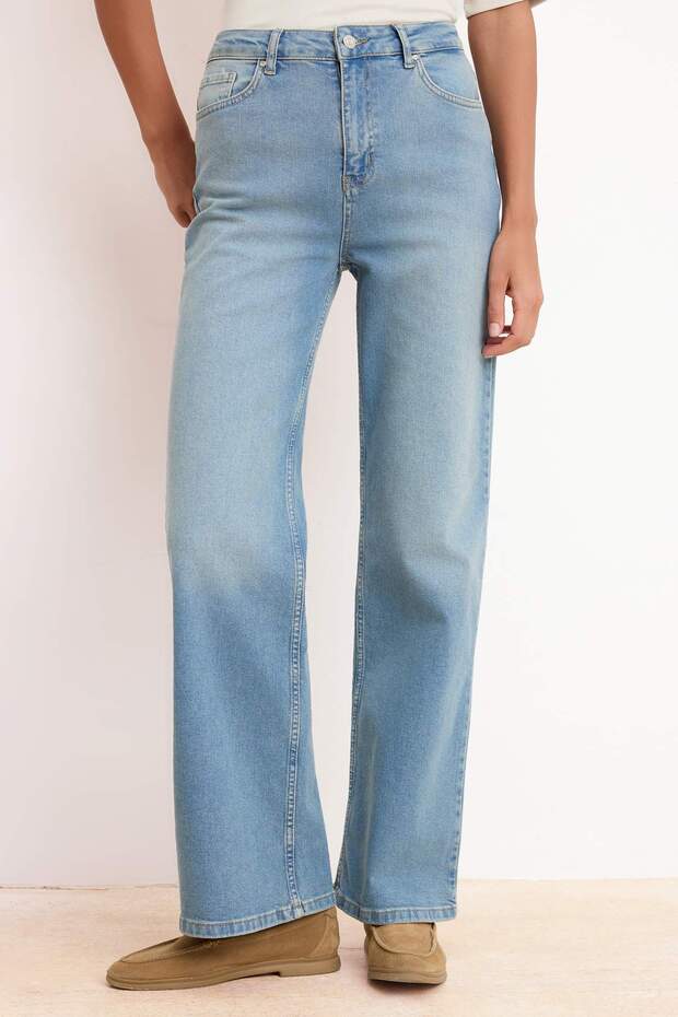 Mavi Yüksek Bel Orta Esnek Wide Leg Geniş Paça Jeans TWOSS26JE00118 - 3