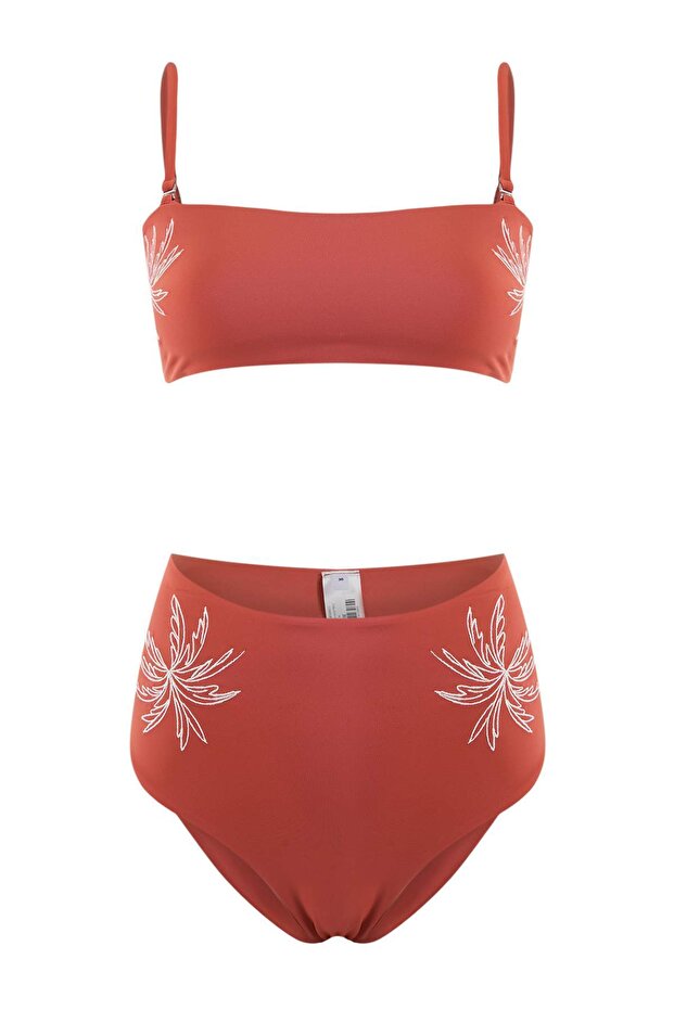Kiremit Kaplı Hipster Klora&Suya Dayanıklı Uzun Ömürlü LYCRA® XTRA LIFE Bikini Takımı TBESS26BT00055 - 5