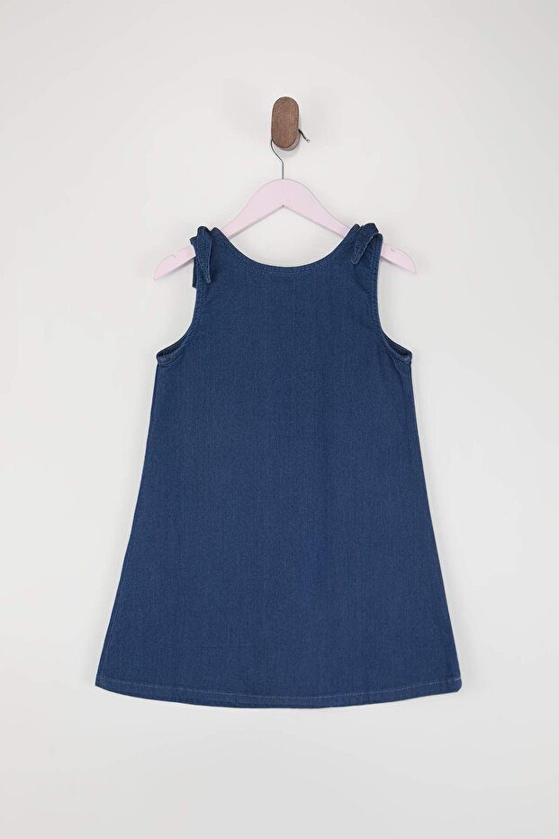 Mavi Kız Çocuk Örme Denim Rahat Form Elbise TKDSS26EL00008 - 6