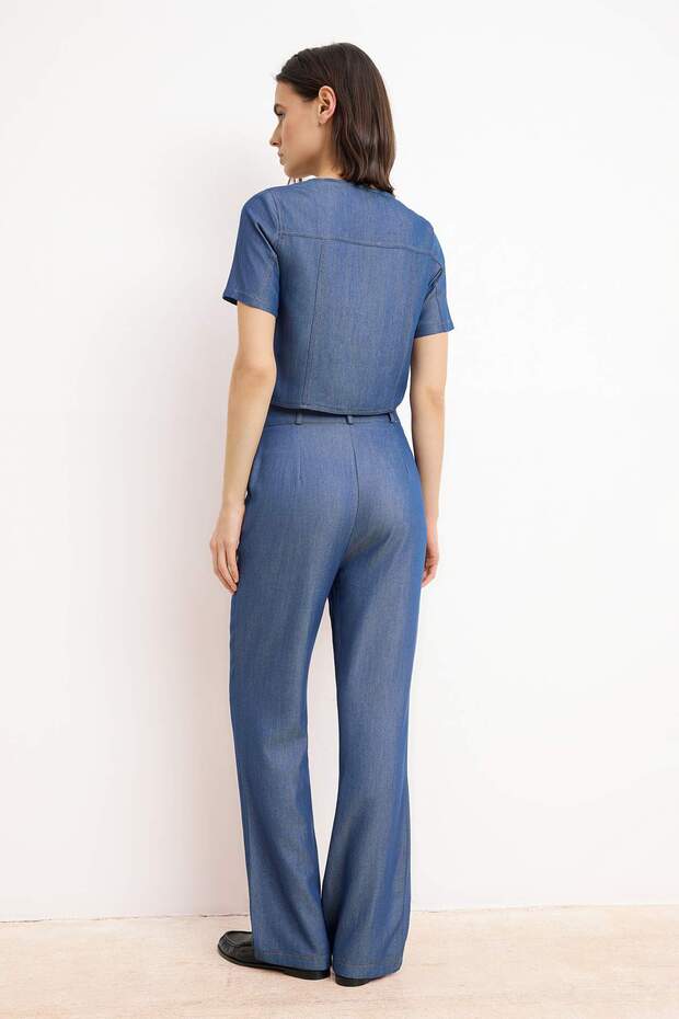 Indigo Gömlek Pantolon Dokuma Alt - Üst Takım TWOSS26AU00055 - 4