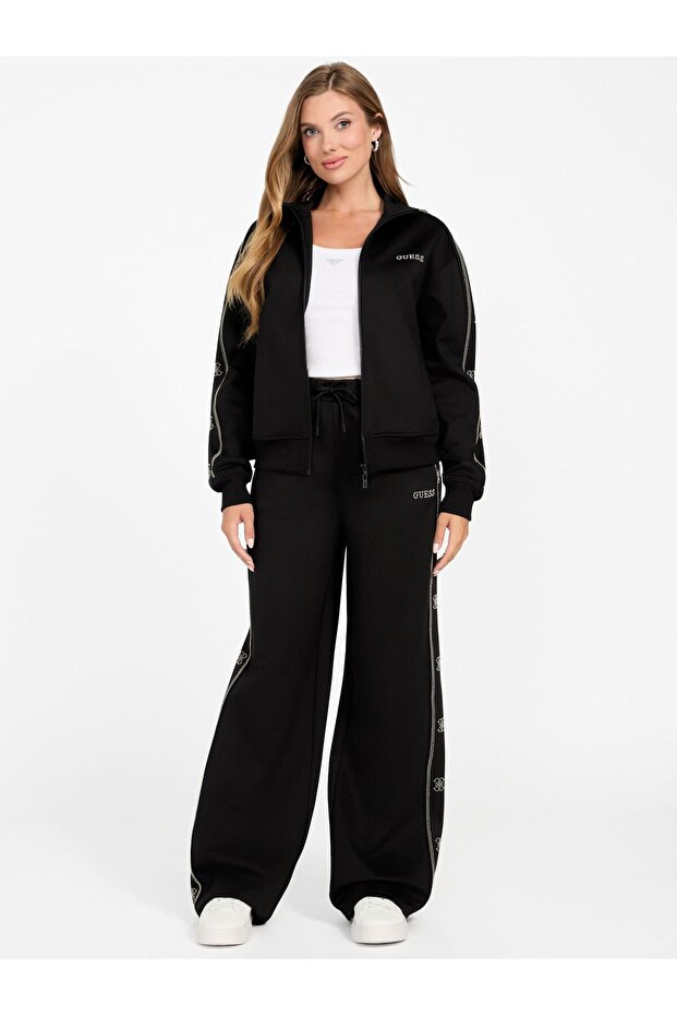 سويت شيرت بسحاب كامل وشعار - 2