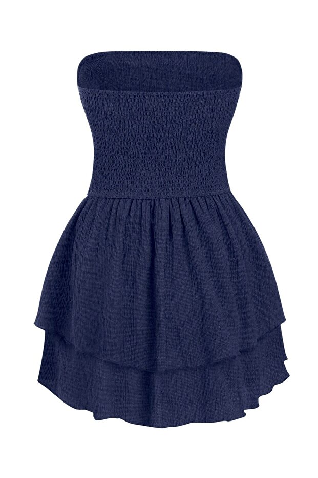 Askısız Volanlı Mini Elbise - 2