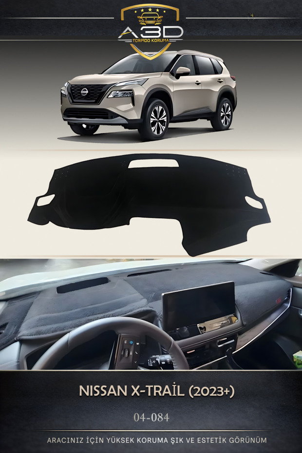 Nissan X-Trai̇l (2023+) Dashboard Protection Protective Cover with Head-Up Display Screen Covering Chest Panel