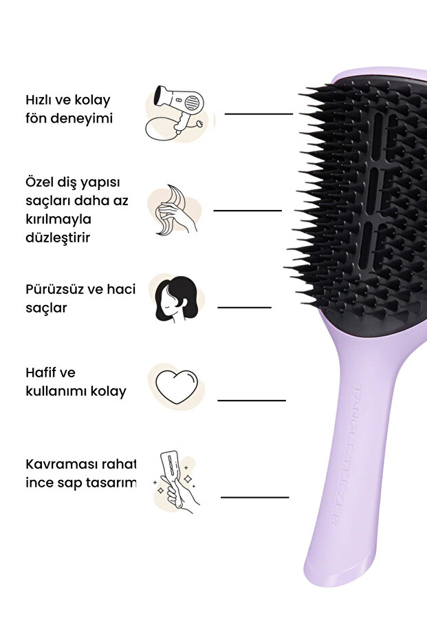 The Ultimate Blow Dry Large Lila Tüm Saç tipleri için Saç Şekillendirici Fön Fırçası-Tarak - 2