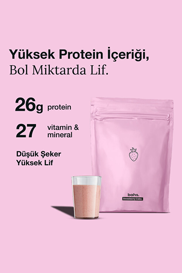 Proteinli Öğün Tozu - Strawberry Cake 600gr - 10 Servis - 4