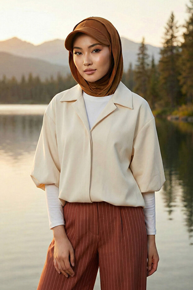 Combed Cotton Women's Ready-To-Wear Bonnet with Visor and Concealer Feature, B-88P, Dark Mustard