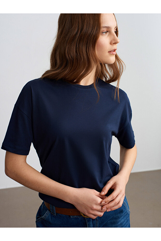 3683 Basic T-Shirt-K.Lacivert - 3