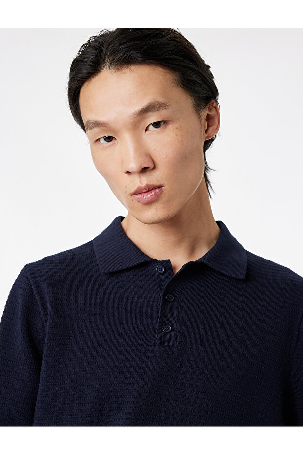 Regular Fit Cotton Polo Collar Short Sleeve Knitwear T-Shirt