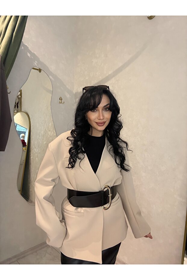 KEMERLİ BLAZER CEKET - 1