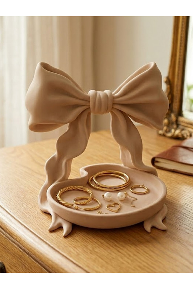 Decorative Jewelry Organizer with Bow Figure