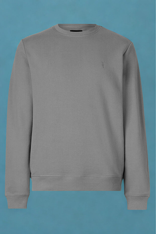 سويت شيرت رجالي أساسي فضفاض باللون الرمادي برقبة دائرية - 5