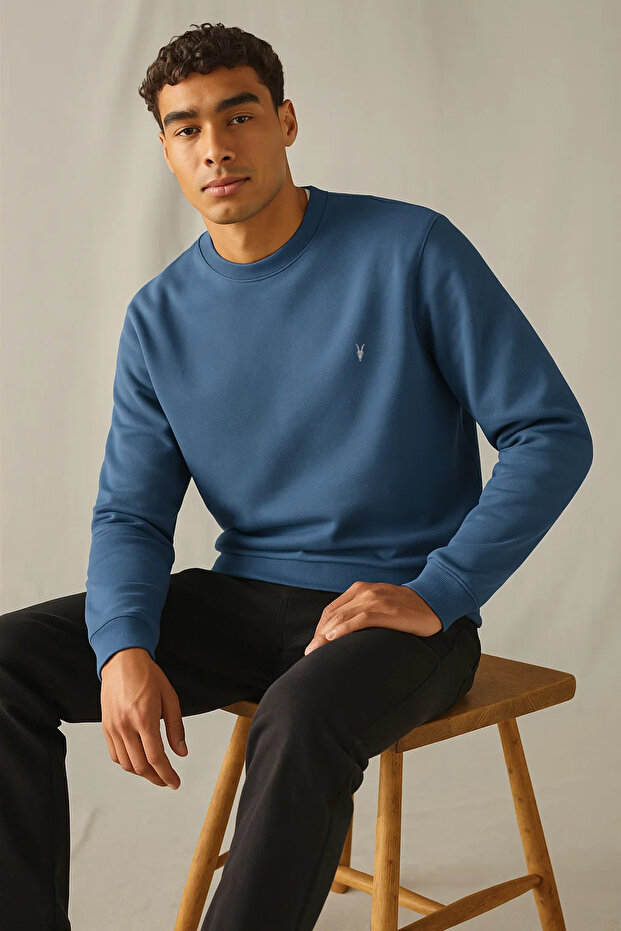 سترة شتوية سميكة للرجال من نوع كاجوال بلون النيلي - 4