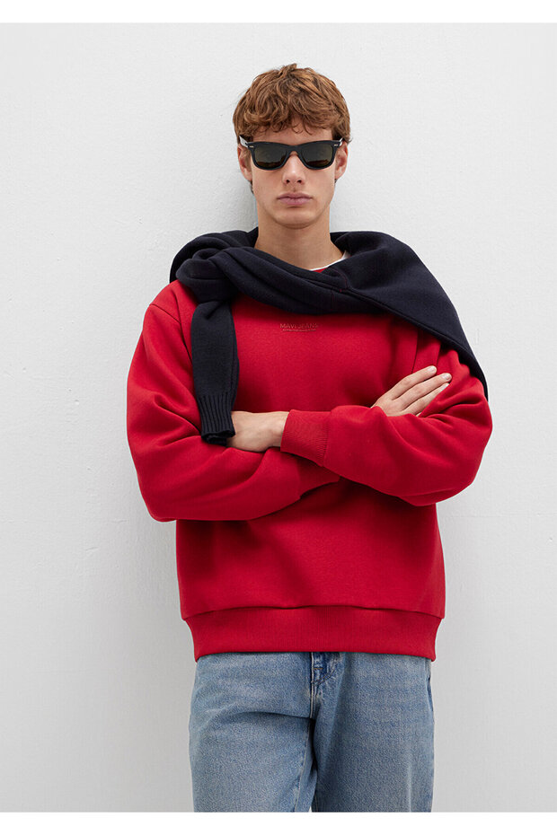 Red Sweatshirt with Jeans Detail 0S10586-70464