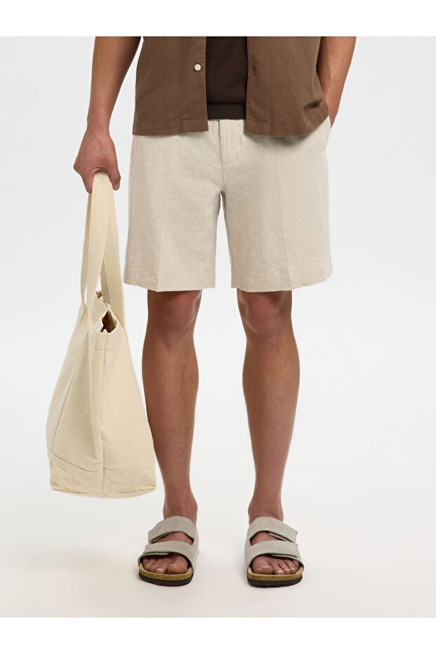 Shorts aus Leinengemisch Regular Fit - 1