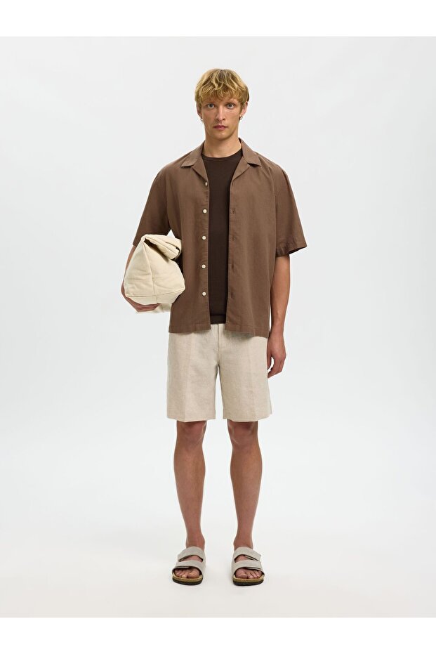 Shorts aus Leinengemisch Regular Fit - 4