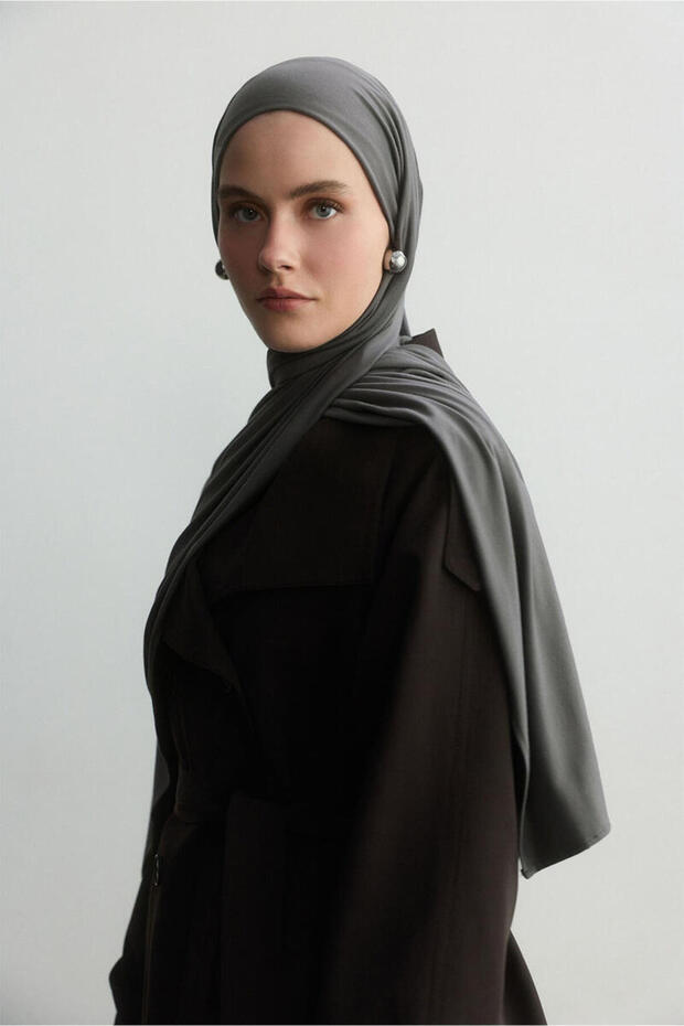 GRİ BAMBU PENYE ŞAL - 5