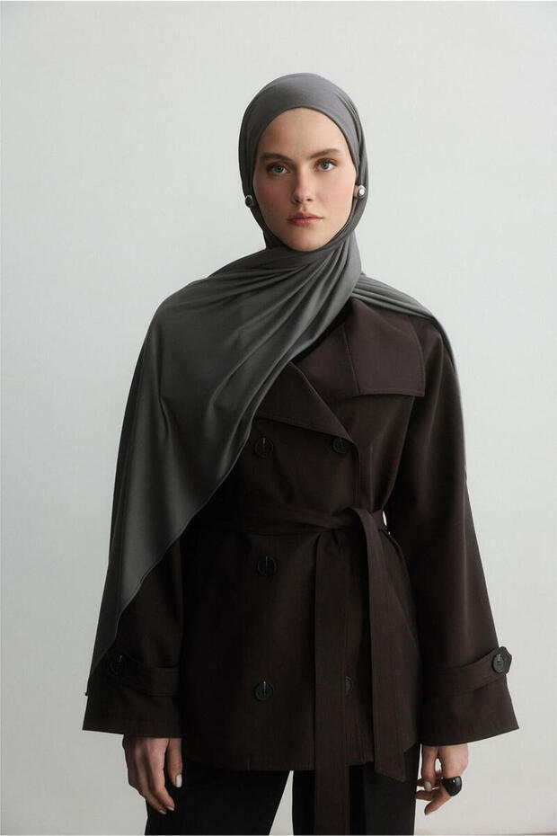 GRİ BAMBU PENYE ŞAL - 4