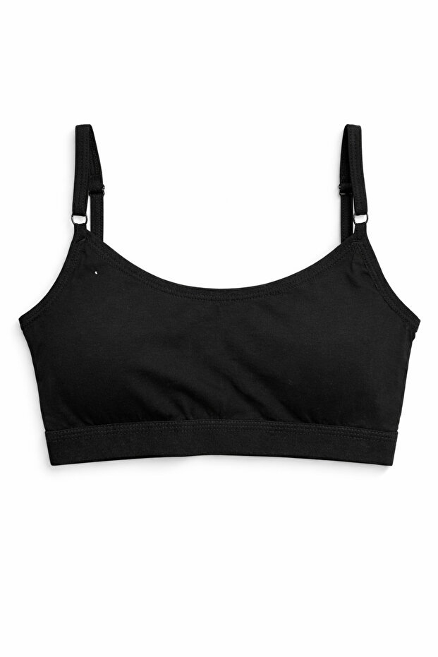 3-Pack Black Bustier with Cotton Pads - Adjustable Strap for Daily Comfort - Bra