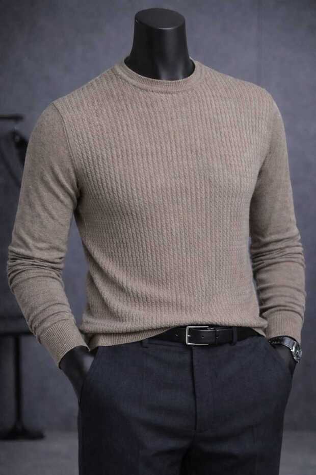 MEN'S CREW NECK KNITWEAR SWEATER