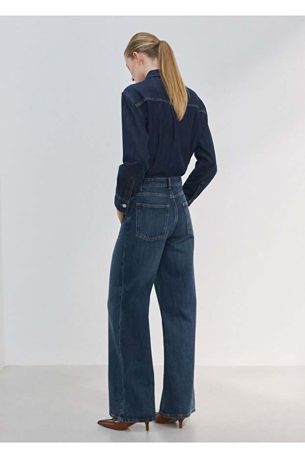 Düğmeli kot tulum - 4