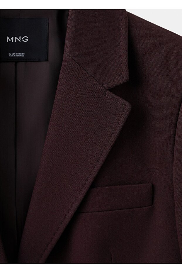 Düz kesim blazer ceket - 5